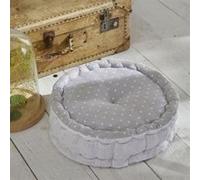 Coussin De Sol Rond En Coton "Constance" À Pois - Blanc - D 40 X H 12 Cm