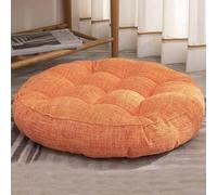 Coussin De Sol Rond Épais - Galette Chaise - De Méditation Doux en Coton Et Lin pour Yoga, Salon, Jardin, Bureau, Balcon, Tatami - Housse Lavable Adulte(B,Round 55cm)