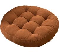 Coussin de sol rond monochrome pour salon Lecture Méditation Yoga Canapé Balcon Lit extérieur Bureau Voiture Décor, Marron