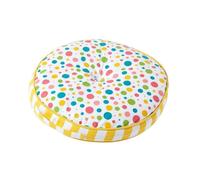 HOMESCAPES Coussin de Sol Rond pour Enfants Multicolore à Pois Ø 43 cm