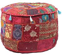 Coussin de sol style ottoman indien vintage orné de broderies 56 x 36 cm