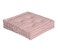 Coussin de sol uni en pur coton Vieux rose 50x50x10 cm