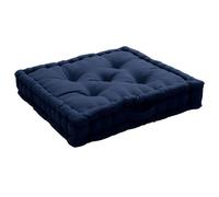 Coussin de Sol Uni ""Panama"" 50x50cm Bleu Marine