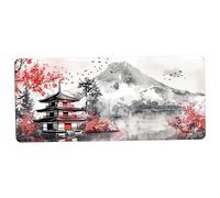 Coussin de souris de la fleur cerisier 12x31, 5 pouces pad souris japonais avec tapis bureau surface résistant à l'eau base non skidique pour bureau informatique et jeu.