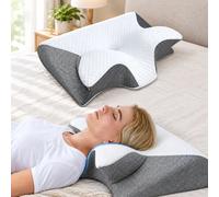Coussin de soutien cervical ergonomique avec mousse à mémoire de forme à réponse lente pour un sommeil confortable et une relaxation du cou Light Gray-Y6