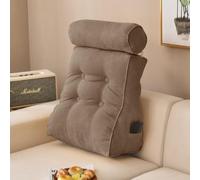 Coussin de soutien dorsal pour canapé-lit avec support cervical amovible, chaise de bureau, housse de coussin lavable, 45 x 50 x 25 cm (70 x 50 x 25 cm, café)