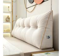 Coussin de soutien lombaire confortable de 180 cm, coussin de dossier triangulaire en chenille pour canapé, lecture, lit médical et chaise - Traversin de dos doux et ergonomique