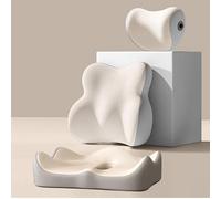 Coussin de Soutien Lombaire et Appuie-tête pour Siège de Voiture pour Audi Sq5 RS Q3 A4 B8 B6 A3 8P A4 B, Réglable Coussin de Soutien Accessoires,Beige+Grey