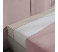 Coussin de soutien rectangulaire long personnalisé pour matelas - Comble l'espace entre le lit et le côté mur avec fermeture éclair (150 x 8 x 10 cm, beige)