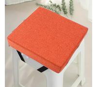 Coussin de tabouret de bar carré avec attaches, coussin de siège antidérapant avec housse lavable en machine, coussin de chaise de bar (orange, 25,4 x 25,4 x 5,1 cm)