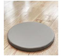 Coussin de tabouret rond en mousse à mémoire de forme antidérapant en cuir pour tabourets de bar et salle à manger, 40 cm, gris clair