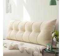 Coussin de tête de lit avec attaches - Grand coussin de dossier pour lit simple et double - 120 x 51 cm - Mousse douce et confortable pour une relaxation ultime