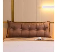 Coussin de tête de lit avec housse lavable, traversin de dossier pour méditer/lire, coussin de positionnement sur canapé pour tatami, baie vitrée (café, 150 x 50 x 15 cm)