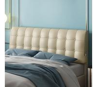 Coussin de tête de lit capitonné beige 180,3 x 58,4 x 5,1 cm haute résilience à fixation murale, coussin de soutien double pour la maison, la chambre à coucher, le lit de jour.
