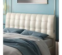 Coussin de tête de lit capitonné haute résilience ivoire - 200,7 x 58,4 x 5,1 cm - Fixation murale - Coussin double soutien pour la maison, la chambre à coucher et la décoration de lit