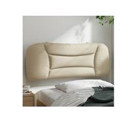 Coussin de tête de lit - - Crème - 100 cm - Tissu polyester - Rembourré en fibre de polypropylène