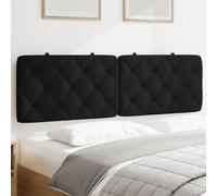 Coussin de tête de lit en velours noir King Size 180 cm | Coussin de dossier rembourré doux | Décoration de chambre élégante et essentiel de confort