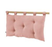 Coussin de tête de lit Gaia - matelassée avec 5 Boutons - 50 x 80 cm - Tissu Gaze de Coton - matelassage Fibre Polyester - supendue par 5 Passants - Coloris Rose pêche