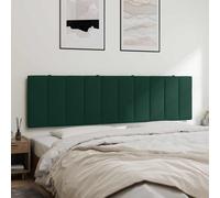 vidaXL Coussin de tête de lit Hanko 180 cm Velours Vert foncé – Rembourré, bandes auto-agrippantes