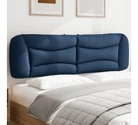 vidaXL Coussin de tête de lit Hvar – Oreiller de lecture avec fermeture à glissière Bleu 90 cm