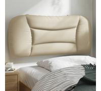 vidaXL Coussin de tête de lit Hvar Oreiller de lecture avec fermeture à glissière Crème 90 cm tissu