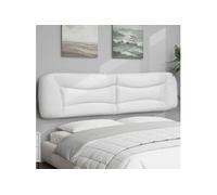 vidaXL Coussin de tête de lit 200 cm similicuir blanc – Oreiller de lecture, fermeture à glissière
