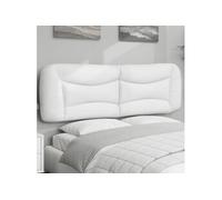 vidaXL Coussin de Tête de Lit Hvar, Oreiller de Lecture avec Fermeture à Glissière, Coussin de Lecture pour Lit Chambre, Blanc 160 cm Similicuir