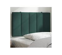 vidaXL Coussin de tête de lit Hanko – Rembourré, velours, bandes auto-agrippantes – Vert foncé 80 cm