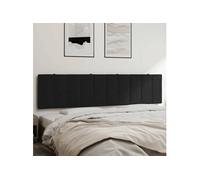 vidaXL Coussin de tête de lit Hanko – Rembourré velours, bandes auto-agrippantes, Noir 200 cm