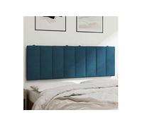 vidaXL Coussin de tête de lit Hanko – Rembourré, bandes auto-agrippantes, bleu velours 140 cm