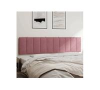 vidaXL Coussin de tête de lit en velours 200 cm rose