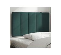 vidaXL Coussin de tête de lit Hanko – Bandes auto-agrippantes, rembourré – Vert foncé 90 cm