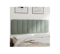 vidaXL Coussin de Tête de Lit, Oreiller de Tête de Lit avec Bandes Auto-agrippantes, Coussin Rembourré Chambre à Coucher, Gris Clair 140 cm Velours