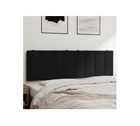 vidaXL Coussin de tête de lit Hanko – Rembourré velours, bandes auto-agrippantes, 160 cm, noir