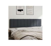 vidaXL Coussin de tête de lit Hanko – Rembourré, bandes auto-agrippantes, velours gris foncé 200 cm