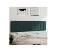 vidaXL Coussin de tête de lit Hanko 180 cm Velours Vert foncé – Rembourré, bandes auto-agrippantes