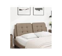 vidaXL Coussin de tête de lit Zadar – Oreiller rembourré simili cuir Cappuccino 140 cm