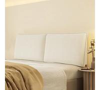ZZYK Coussin De Tête De Lit Rembourré en Velours Côtelé,Lit De Couleur Unie Panneau De Fond Oreiller Bande Tête De Lit De Dossier Tête De Lit Amovible Housse,Beige,Straps 59"/Queen