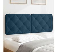 vidaXL Coussin de tête de lit rembourré velours avec bandes auto-agrippantes Bleu 200 cm