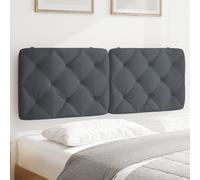 vidaXL Coussin de Tête de Lit, Oreiller de Tête de Lit avec Bandes Auto-agrippantes, Coussin Rembourré Chambre à Coucher, Gris Foncé 160 cm Velours