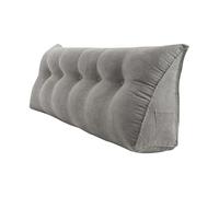 Coussin de tête de lit triangulaire pour repos au lit avec housse amovible Coussin de lecture pour positionnement du dossier - Coussin de lecture pour s'asseoir dans le lit-160*50*20 cm--un gris