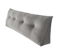 Coussin de tête de lit triangulaire pour repos au lit avec housse amovible Coussin de lecture pour positionnement du dossier - Coussin de lecture pour s'asseoir dans le lit-140*50*20 cm-gris