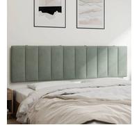 Coussin de tête de lit - vidaXL - Hanko - Velours gris clair - 180 cm - Confort et soutien