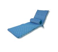Coussin de Transat avec Traversin - 195x60x5 cm - Déperlant, Résistant aux UV et Confortable - Matelas pour Chaise Longue et Bain de Soleil - Motif Géométrique
