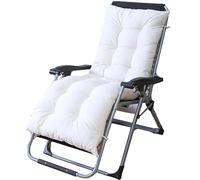 Coussin De Transat Exterieur, Coussin Salon De Jardin Exterieur, Avec Attaches Coussin Matelassé Chaise Longue Épais, Pour Chaise À Bascule, Baie Vitrée(Seul Coussin)(Size:153x55cm,Color:Blanc)