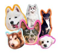 Coussin de Visage Personnalisé Oreiller en Forme de Chien Chat, Personnalisable Oreiller avec Double Face Photo d’Impression 3D Jouet Douce Maison Voiture Décor Canapé Siège Cadeau Anniversaire Unique