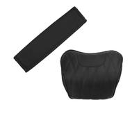 Coussin De Voiture Coussin de Nuque en Cuir PU et Mousse à mémoire de Forme pour Porsche Cayenne Macan, Housse de Ceinture de sécurité Souple(White)