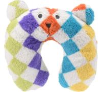 Coussin de voyage arc-en-ciel 30×30 cm, carreaux pastel