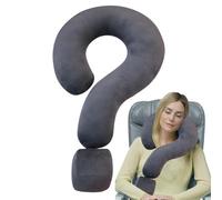 Coussin de voyage en forme de point d'interrogation de 55 cm - Multifonction et confortable avec soutien de la tête - Coussin de voyage en peluche pour la maison, la voiture, le sommeil (B)