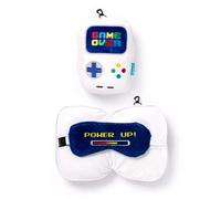 Coussin de voyage peluchÃ© 2-en-1 - console de jeu vidÃ©o Puckator Relaxeazzz Game Over Blanc 19x14x9 cm